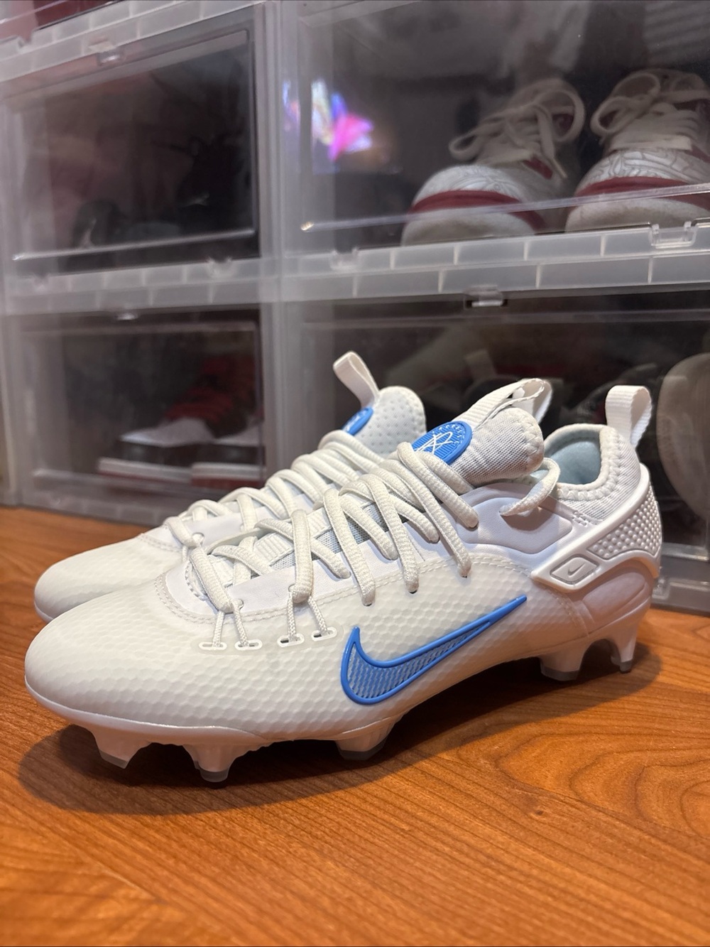 Nike Huarache 9 Elite Low LAX SE UNC FV6130-103 Lacrosse Cleats Men's Sz 6 NWOB